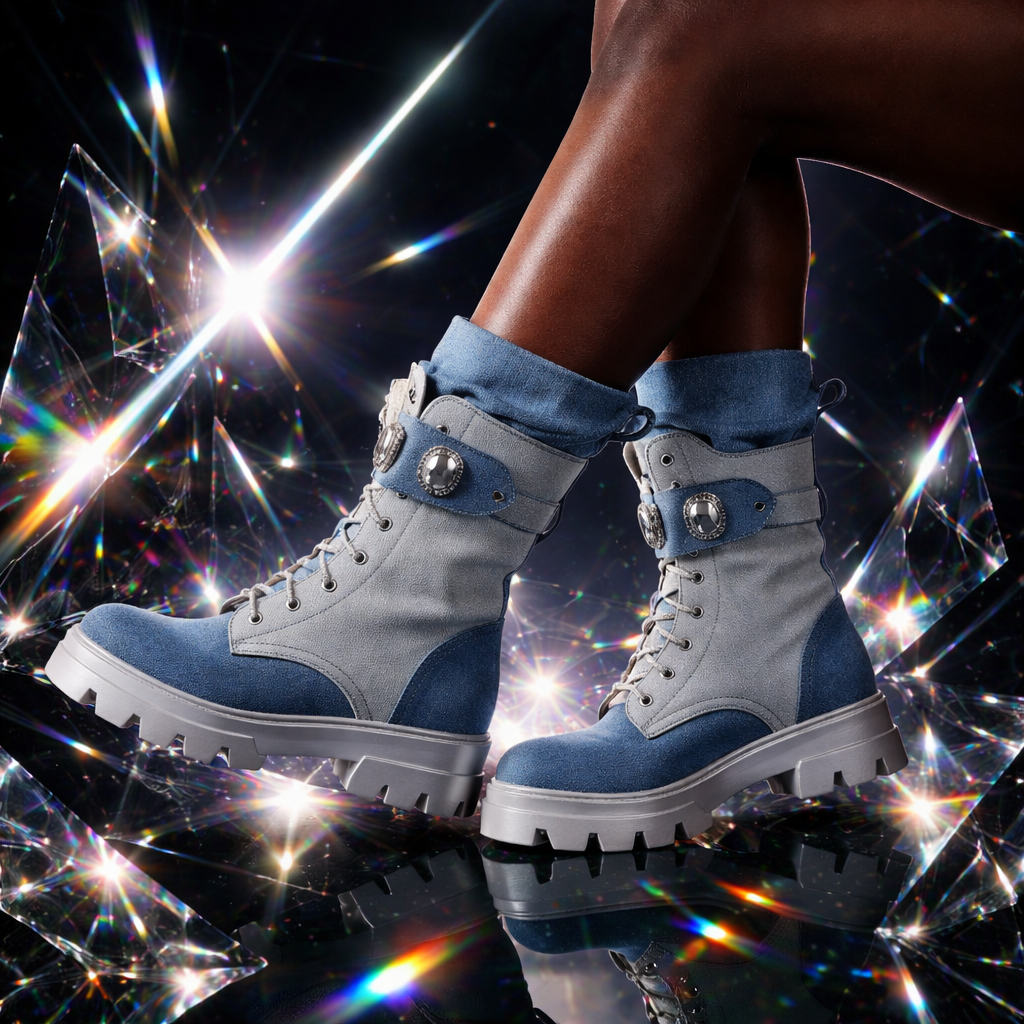 Stylische Boots im angesagten Denim-Design 7593
