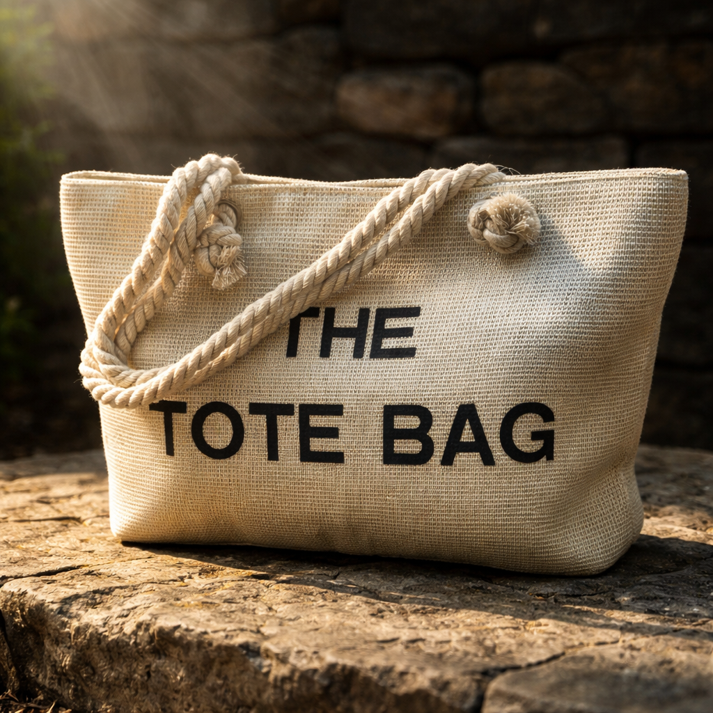 Große Strandtasche im geflochtenen Look