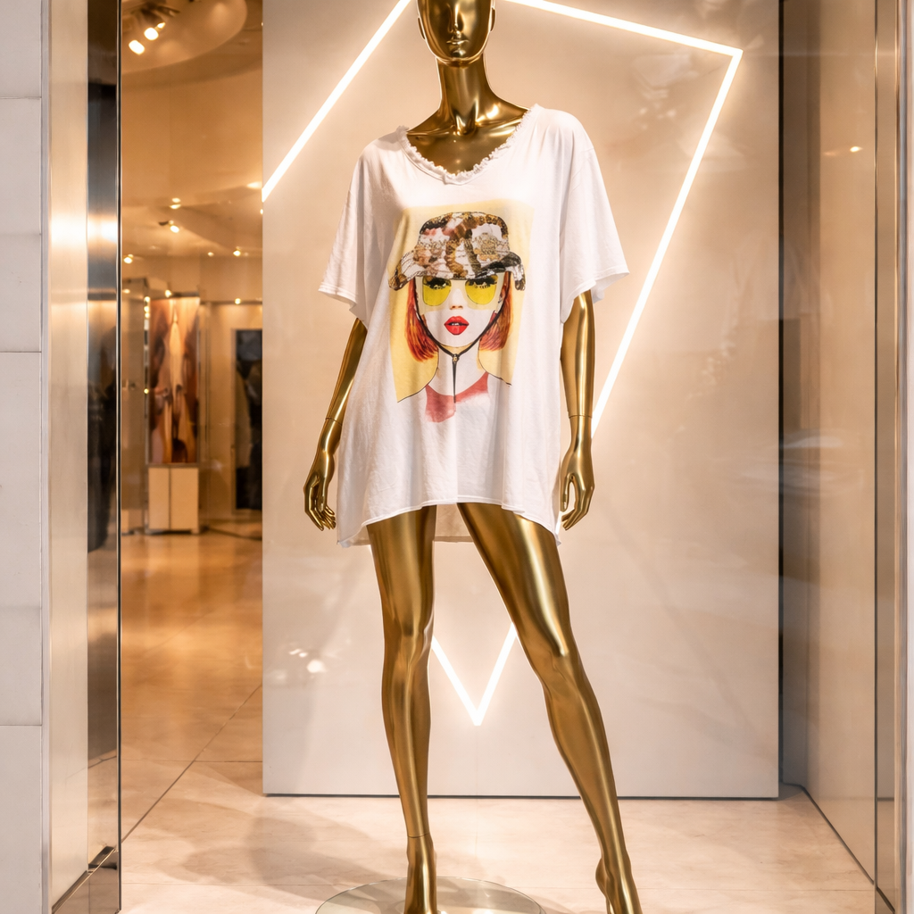 Modisches Damen-T-Shirt mit glamourösen Details # 25
