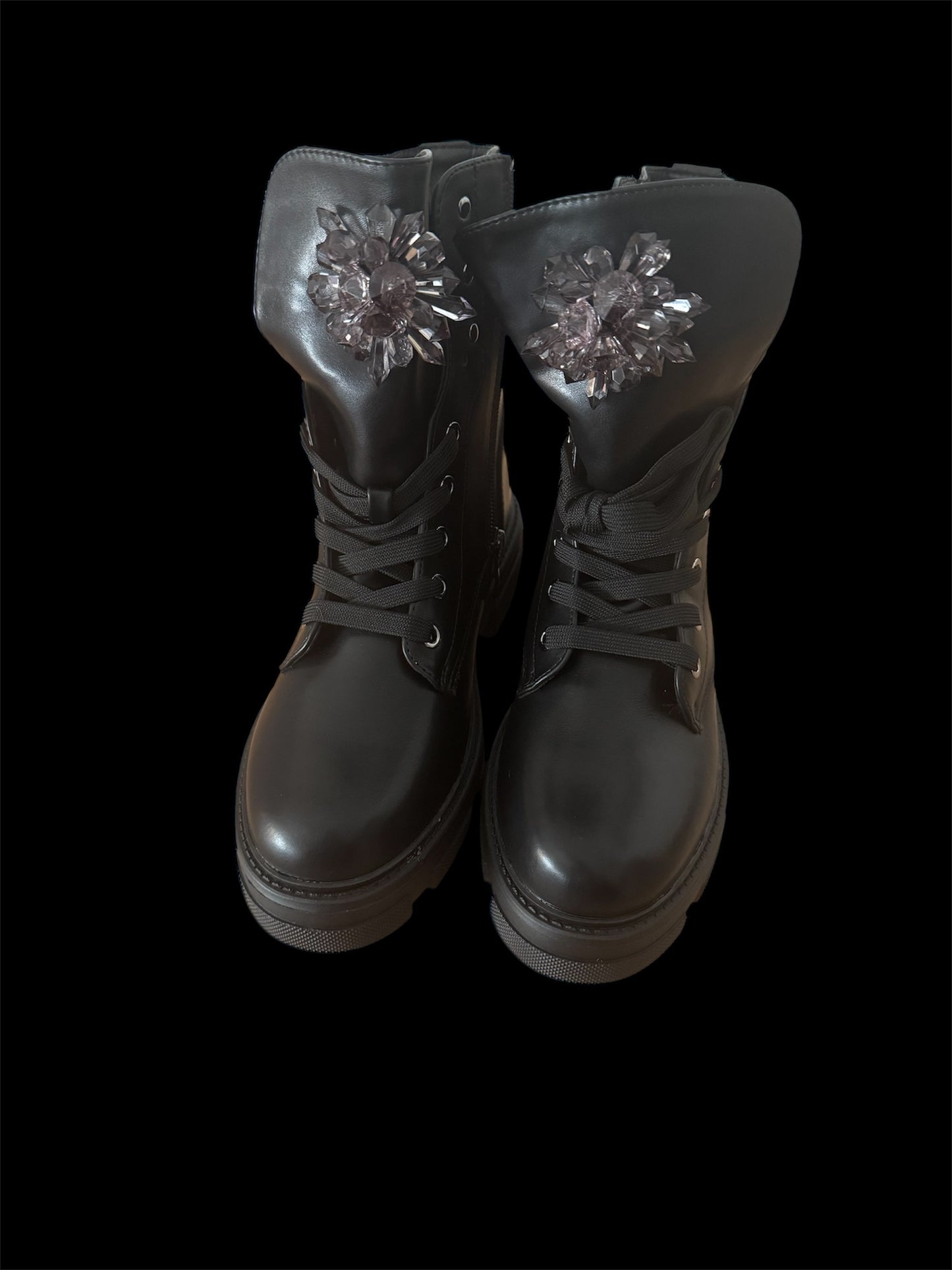 Damen kurze Stiefeletten / Boots in klassischem Schwarz