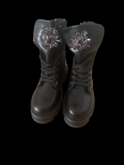 Damen kurze Stiefeletten / Boots in klassischem Schwarz