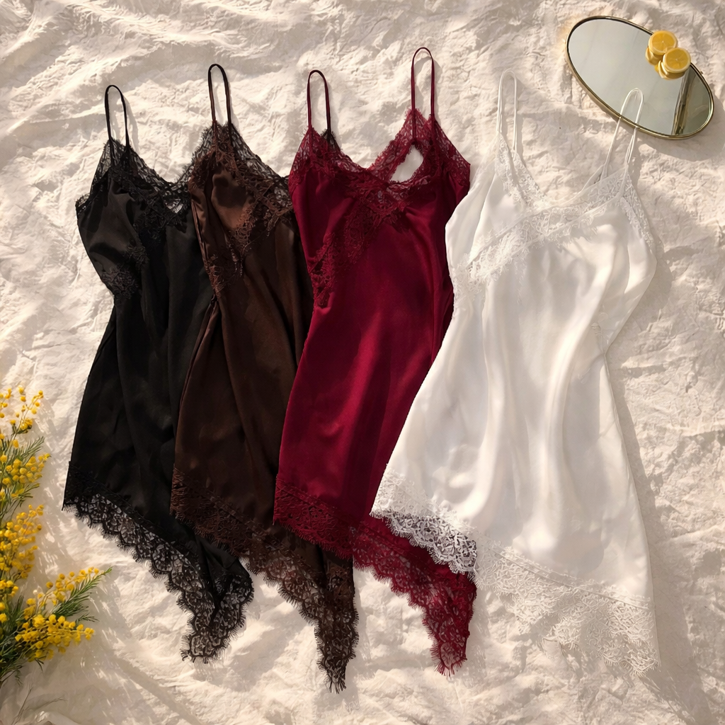 Slip Dress mit Spitze 2625