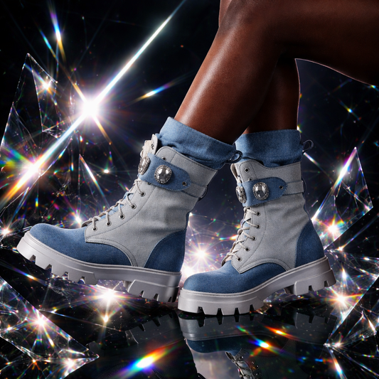 Stylische Boots im angesagten Denim-Design 7593