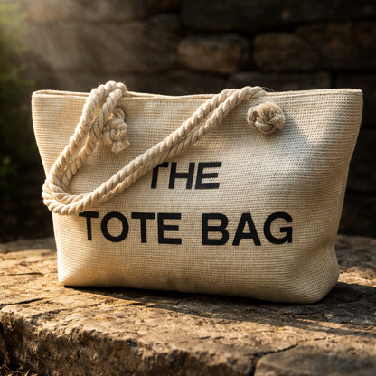 Große Strandtasche im geflochtenen Look