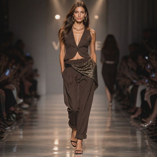 Elegante Damenhose mit dekorativem Gürtel NH05